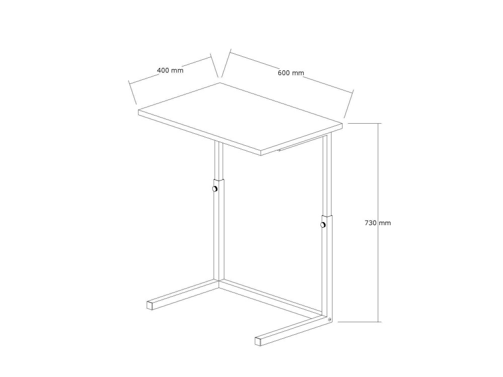 Beistellschreibtisch aus Holz "Sparkle" - 60 x 40 x 73 cm - Braun
