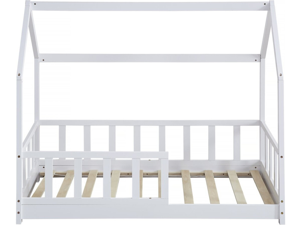 Kinderbett mit Dach aus Holz "Charlotte"  - Weiß - 80 x 160 cm