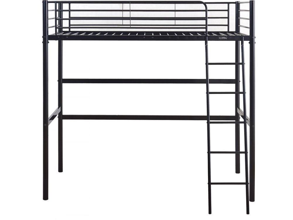 Hochbett aus Metall "Alora" - 90 x 190 cm - Schwarz