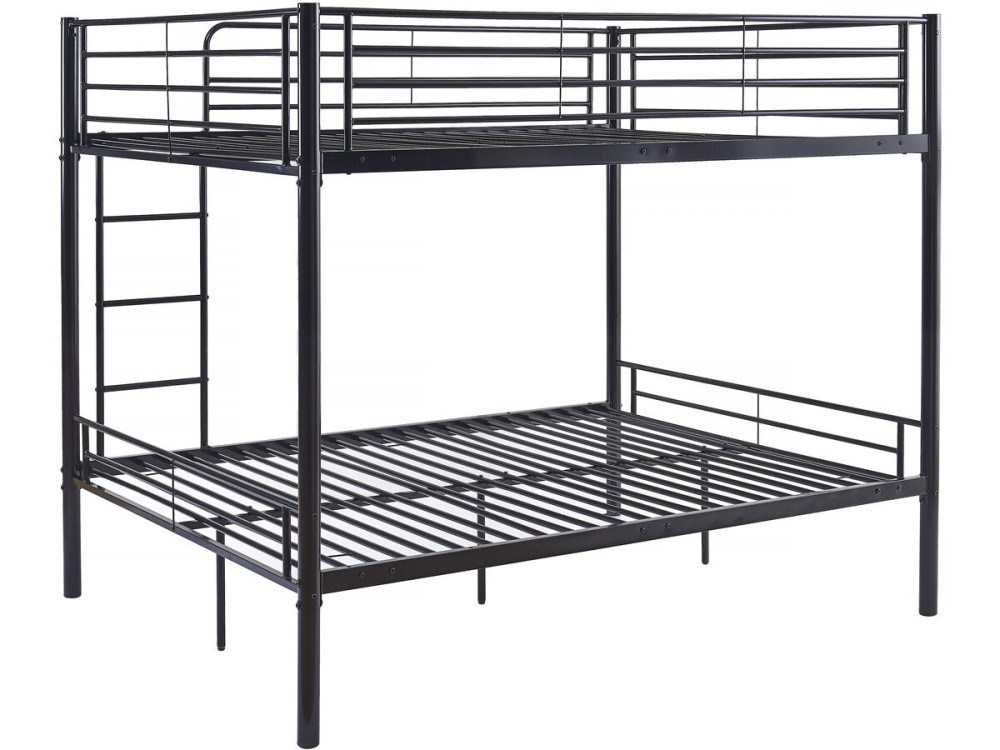 Doppel-Etagenbett "Adam" - Lattenrost inklusive - 140 x 190 cm - Schwarz