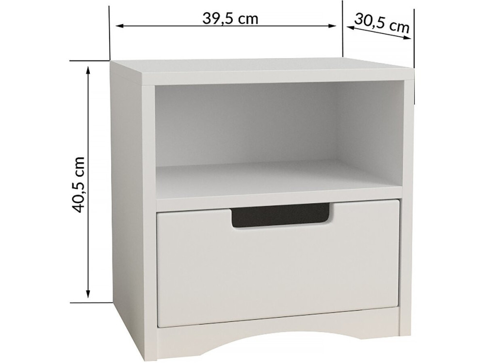 Kinder-Nachttisch "Classic" -40,5 x 39,5 x 30,5 cm- Weiß