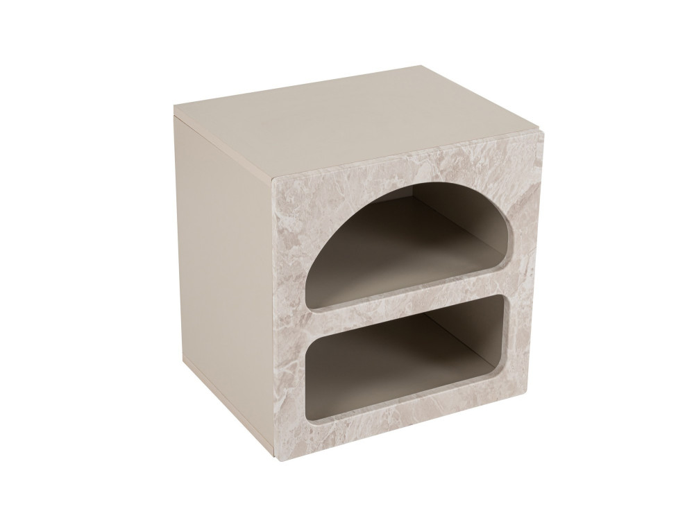 Nachttisch aus Holz "Lorin" 50 x 40 x 50 cm - Travertinmarmor