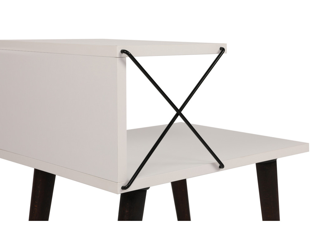 Nachttisch aus Holz "Cross" 50 x 40 x 55 cm - Weiß