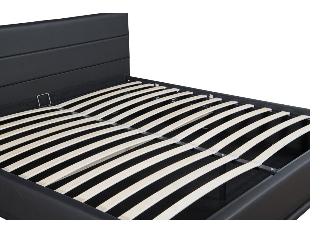 Bett mit LED und Bettkasten "Anastasia" - 180 x 200 cm - Schwarz
