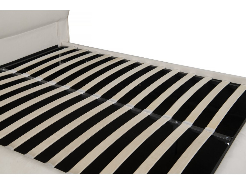 Doppelbett mit Stauraum in Samtbezug „Chamonix“ – 160 x 200 cm – Beige