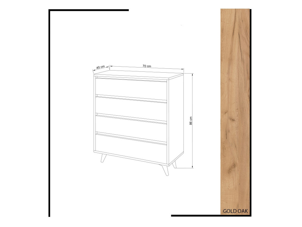 Holzkommode "Suvera" - 70 x 40 x 86 cm - Beige