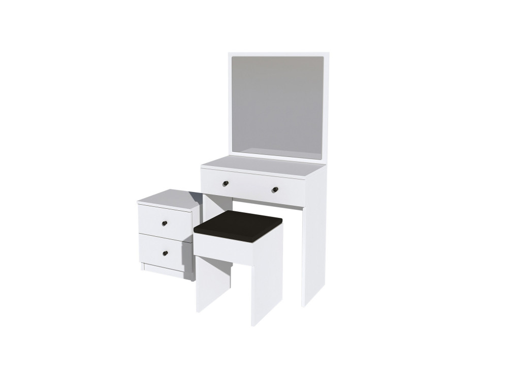 Schminktisch-Set aus Holz "Nizza" - 65 x 35 x 139 cm - Weiß