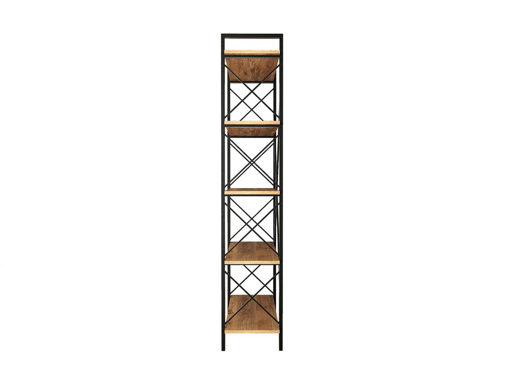 Bücherregal „Nero“ aus Holz – 90 x 33 x 180 cm – Schwarze atlantische Kiefer