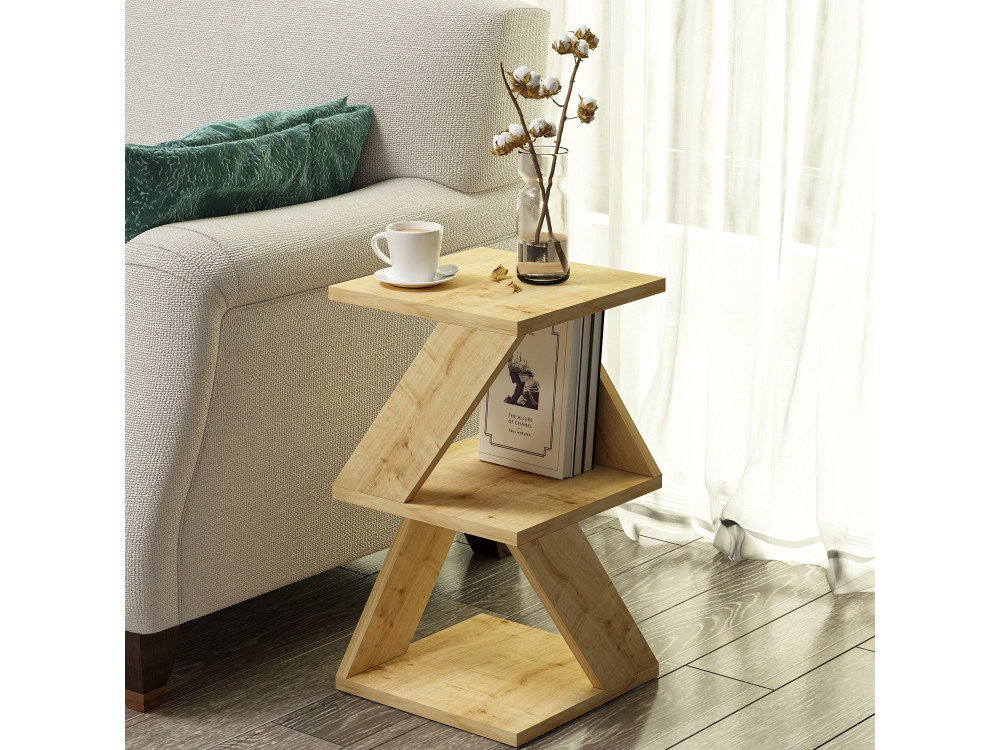 Beistelltisch aus Holz "Albeni" - 30 x 30 x 50 cm - Eiche Saphir