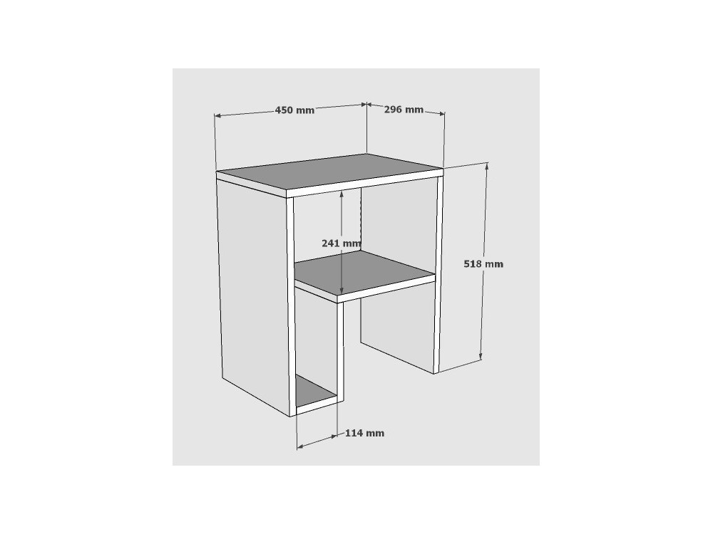 Beistelltisch aus Holz "Yepa" - 45 x 29 x 51 cm - Eiche Saphir