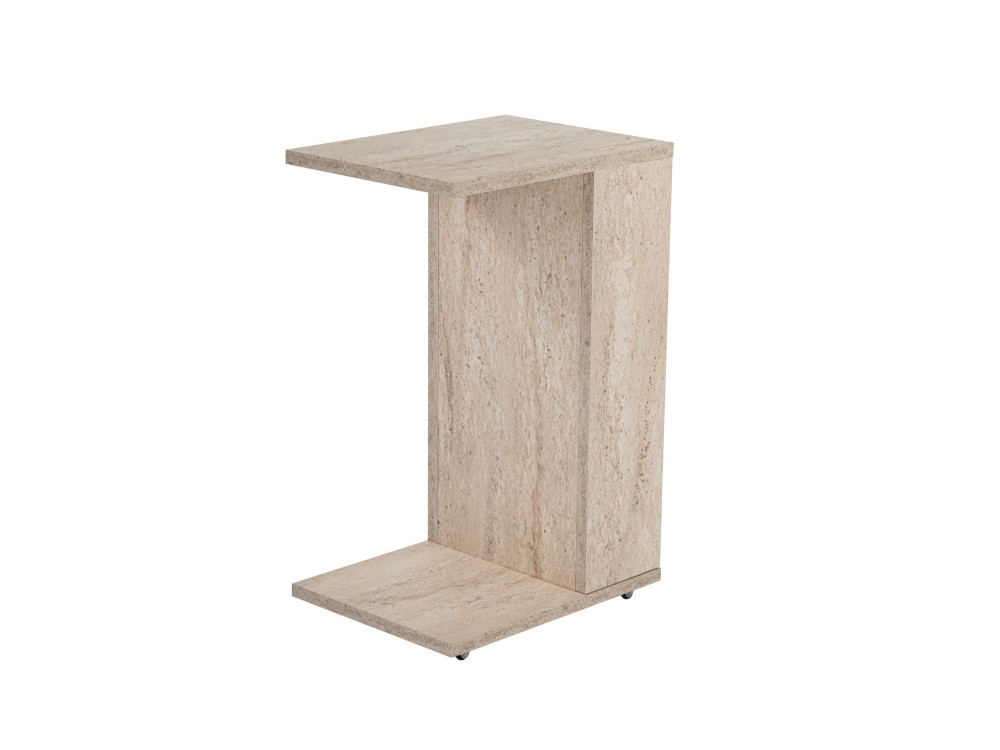 Beistelltisch aus Holz "Filinta" - 30 x 40 x 63 cm - Travertin