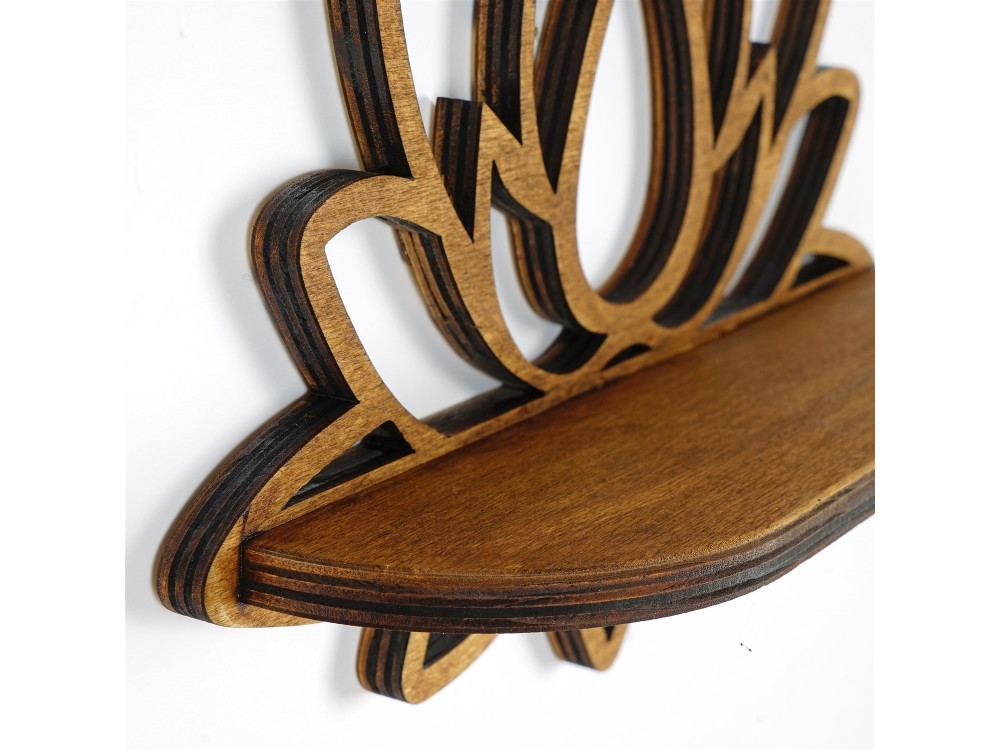 Wandregal aus Holz "Raf264" - 33 x 10 x 26 cm - Walnussholz