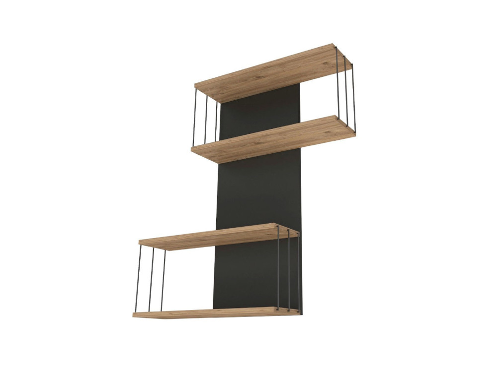 Wandregal aus Holz "Destan" - 65 x 19 x 96 cm - Braun