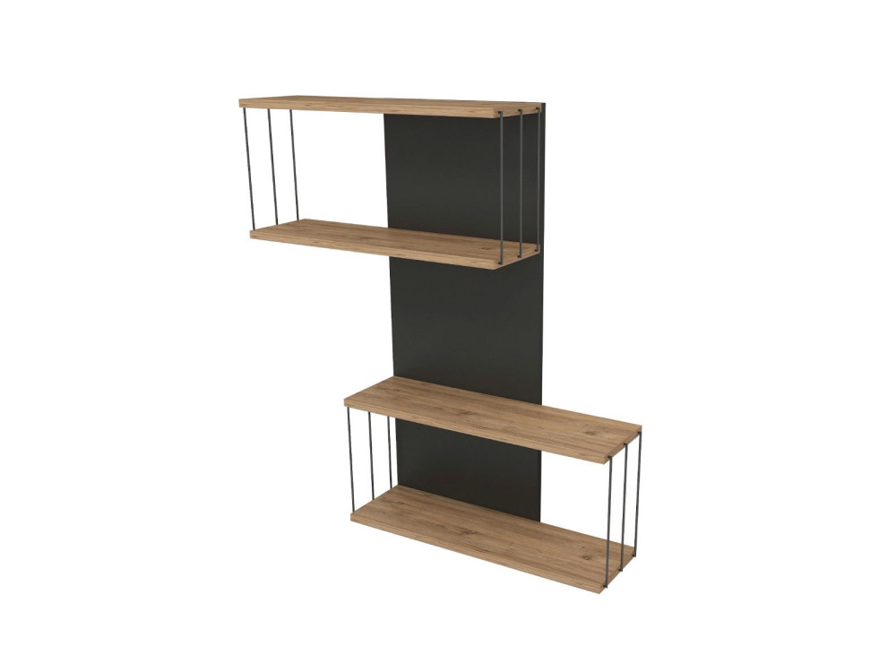 Wandregal aus Holz "Destan" - 65 x 19 x 96 cm - Braun