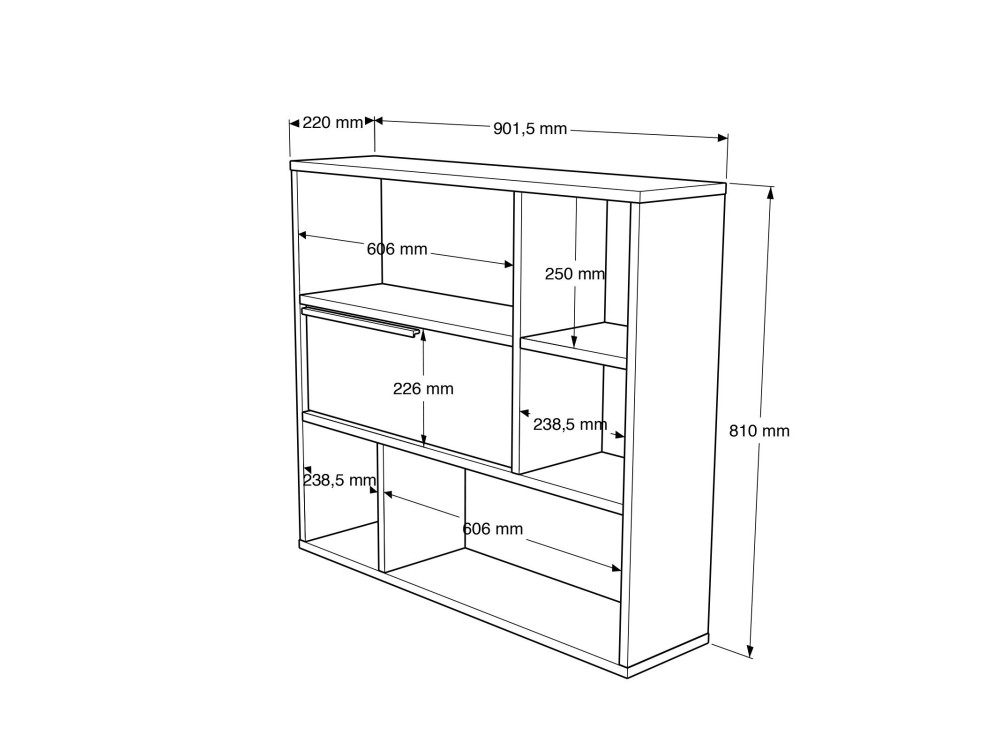 Wandregal aus Holz "Calvin" - 90 x 22 x 81 cm - Weiß