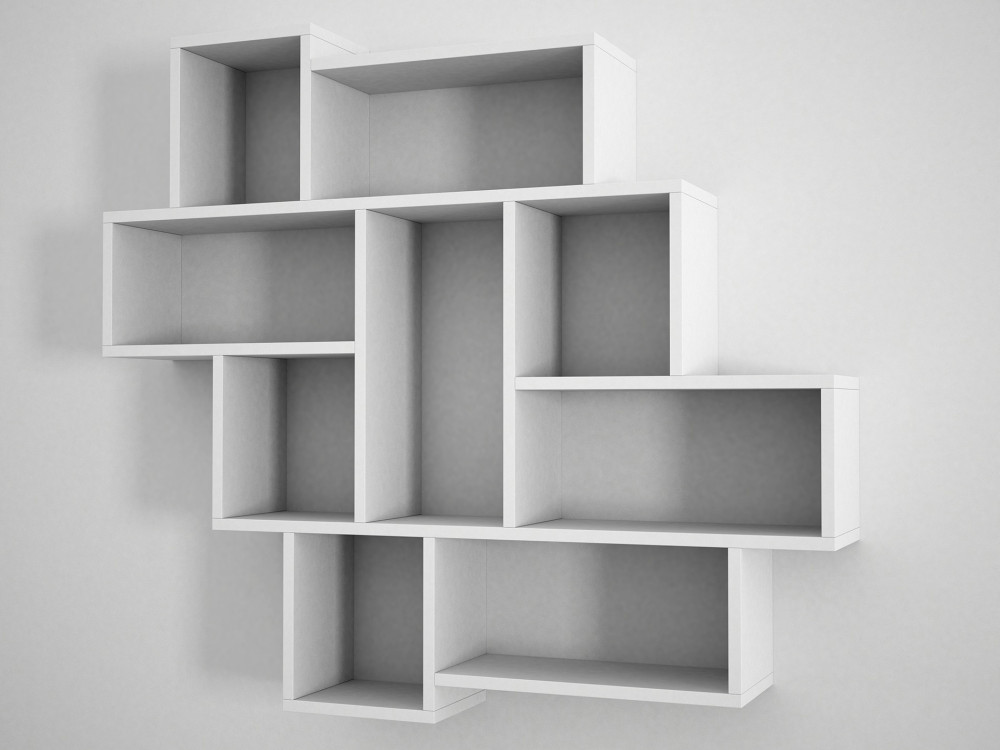 Wandregal aus Holz "Parola" - 115 x 15 x 103 cm - Weiß