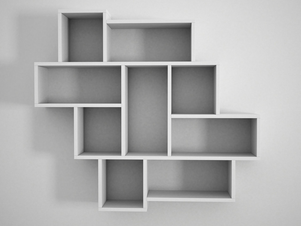 Wandregal aus Holz "Parola" - 115 x 15 x 103 cm - Weiß