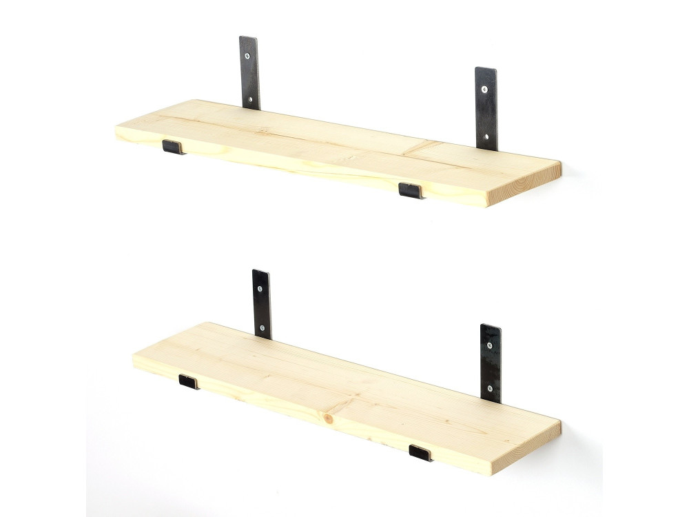 Set aus 2 Wandregalen aus Holz aus Holz "LAM008" - 60 x 14 x 16 cm - Beige