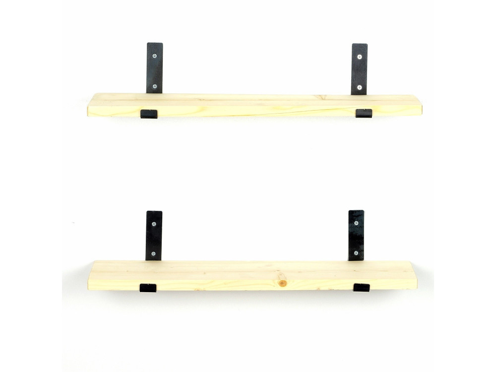 Set aus 2 Wandregalen aus Holz aus Holz "LAM008" - 60 x 14 x 16 cm - Beige