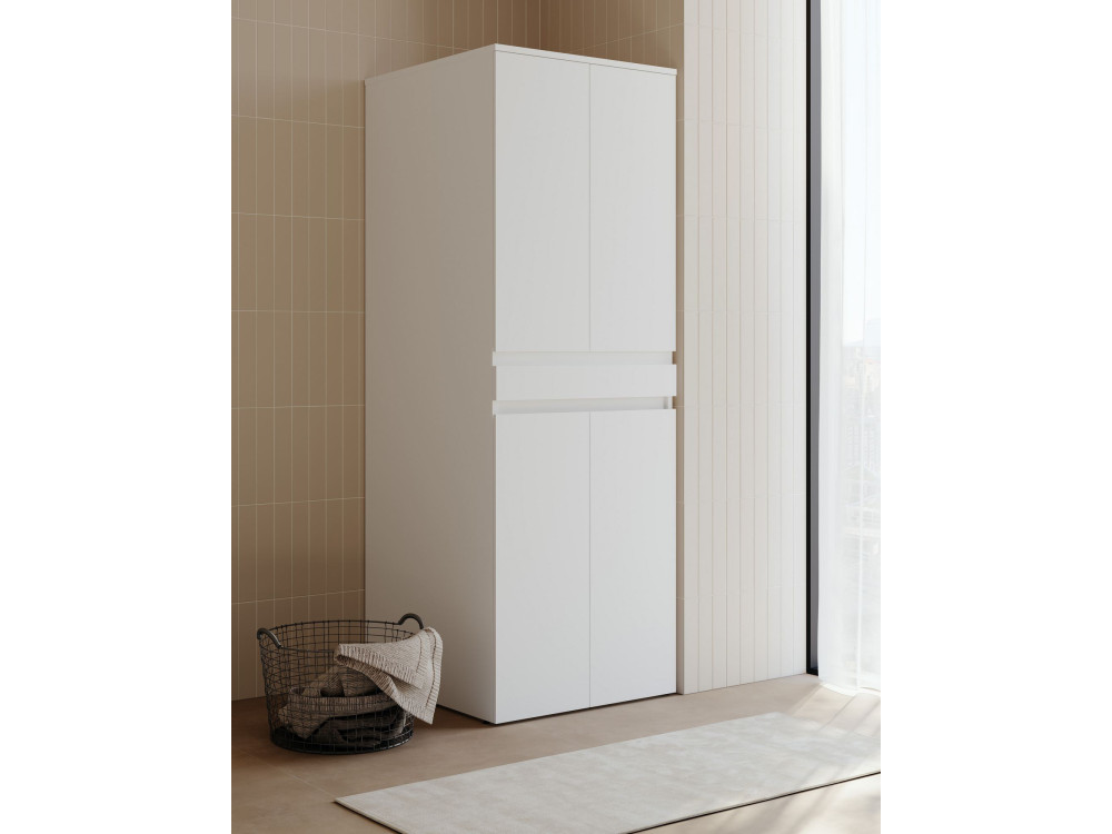 Waschmaschinenunterschrank „Neve 70“ – 70 x 73 x 193 cm – Mattweiß