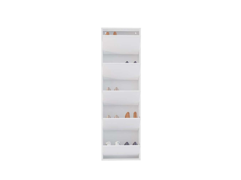 Schuhschrank aus Metall "Ayse" - 50 x 15 x 169 cm - Weiß