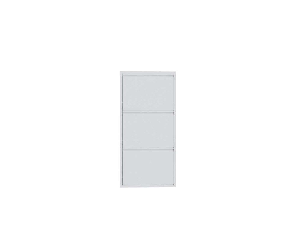 Schuhschrank aus Metall "Luna" - 50 x 15 x 103 cm - Weiß