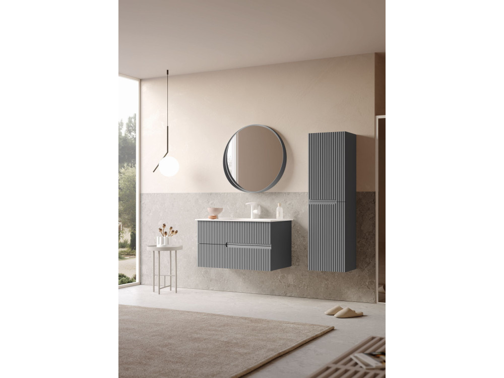 Waschtischunterschrank „Moonlight 90 v2“ – 91 x 51 x 51 cm – Mattgrau