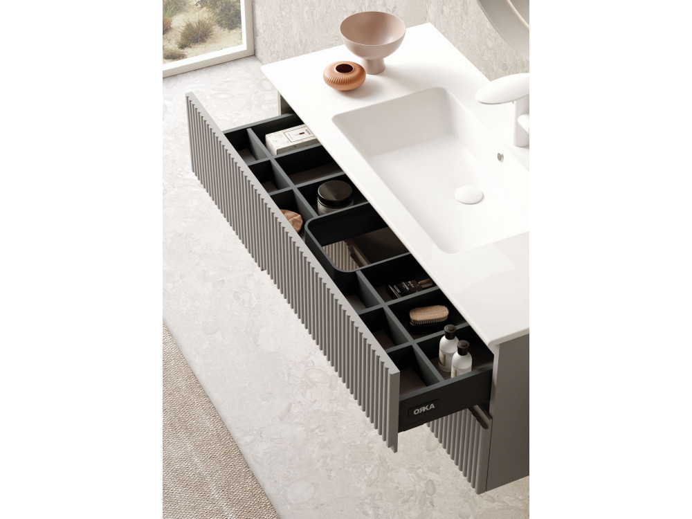 Waschtischunterschrank „Moonlight 120“ – 121 x 51 x 51 cm – Matte Mink