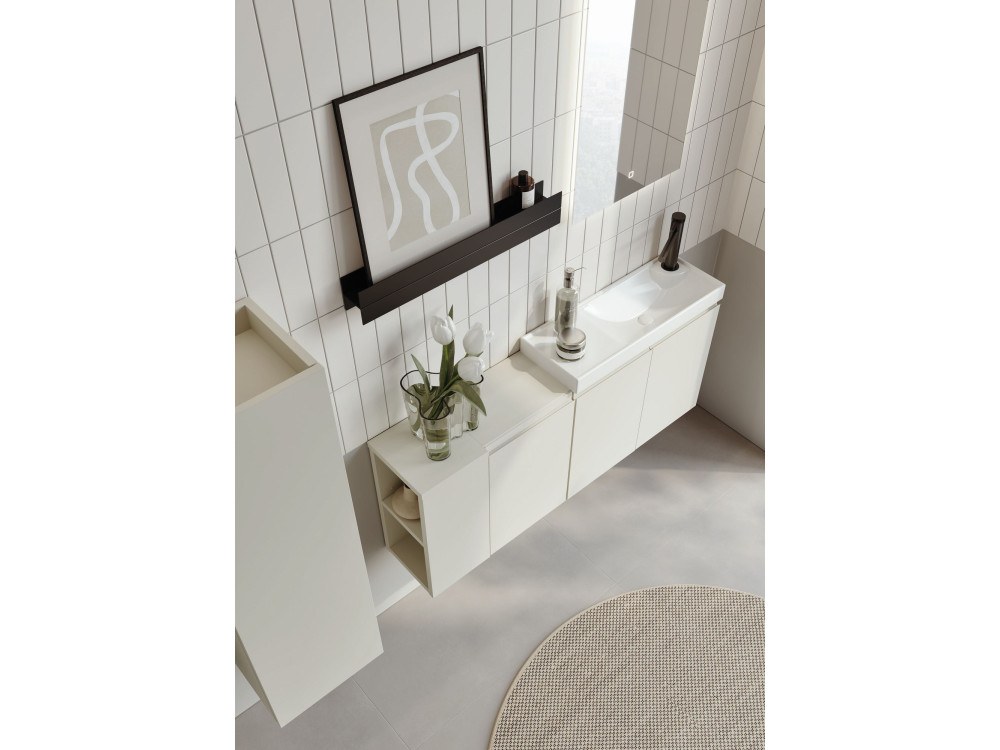 Waschtisch-Set mit Spiegel (2-teilig) „Ferla 110“ – 110 x 22 x 45 cm – Matt-Kaschmir