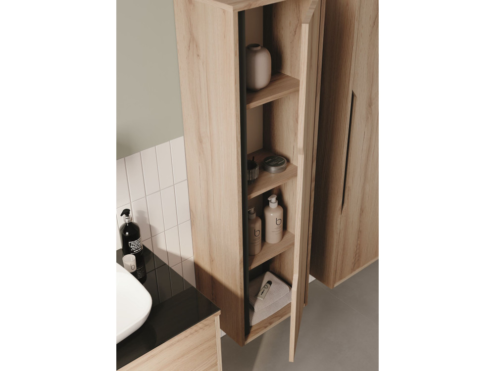 Badezimmerschrank „Galia 40“ – 40 x 30 x 138 cm – Eiche