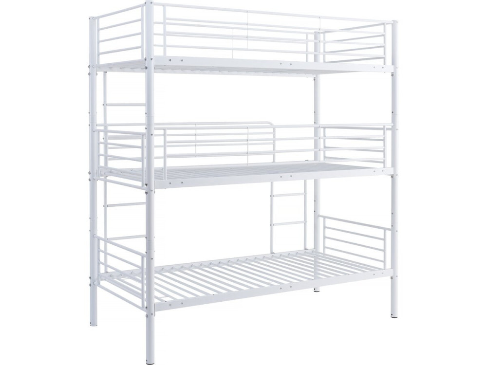 3-Etagen-Hochbett "HAVIN" - 90 x 190 cm - Weiß