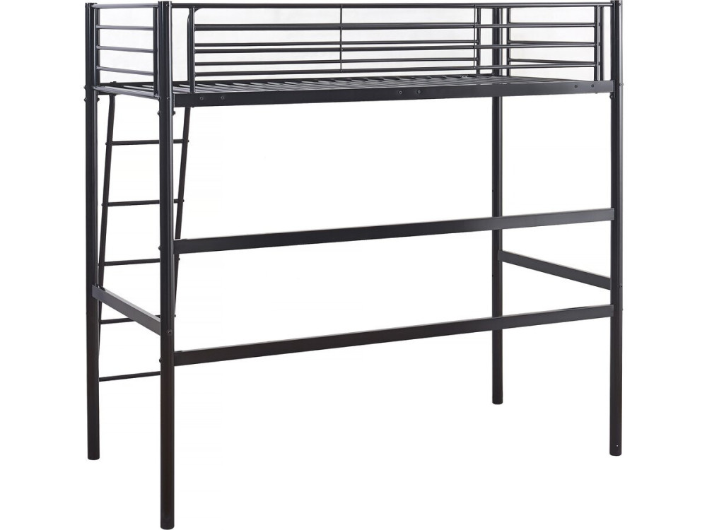 Hochbett aus Metall "Alora" - 90 x 190 cm - Schwarz
