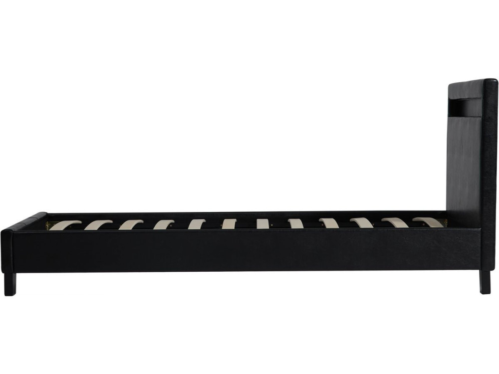 Bett mit LED "Maria" 90 x 190 cm - Schwarz