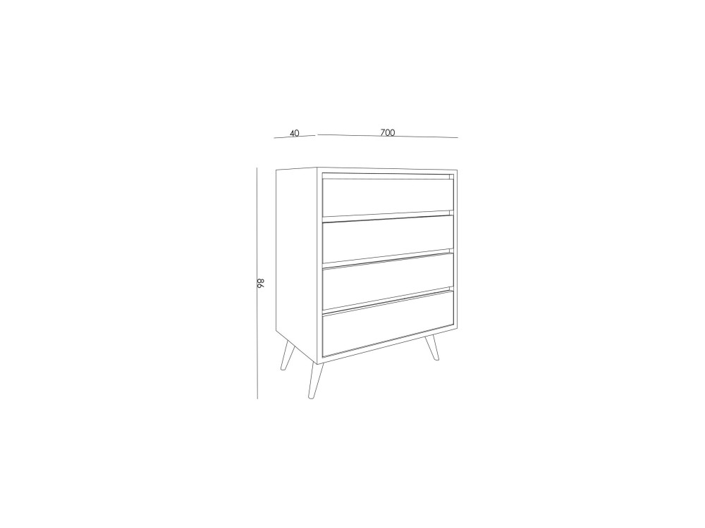 Holzkommode "Suvera" - 70 x 40 x 86 cm - Beige marmoriert
