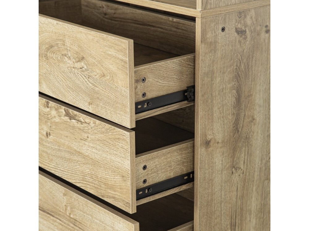 Kleiderschrank mit 4 Schubladen und 1 Garderobe "Opera" - 80 x 45 x 180 cm - Beige