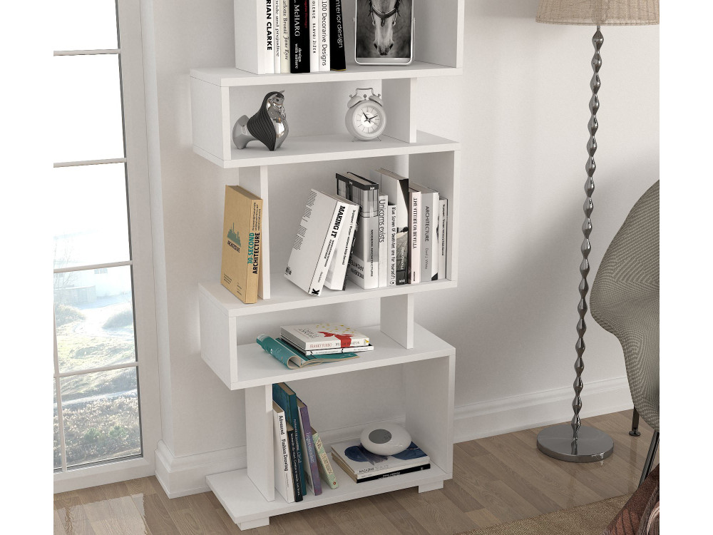 Holz Bücherregal "Blok" - 60 x 19 x 165 cm - Weiß