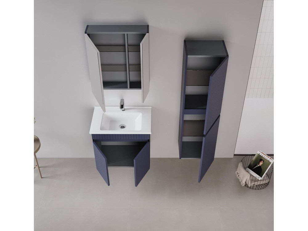 Badezimmerschrank „Tivoli 40“ – cm – Mattes Marineblau