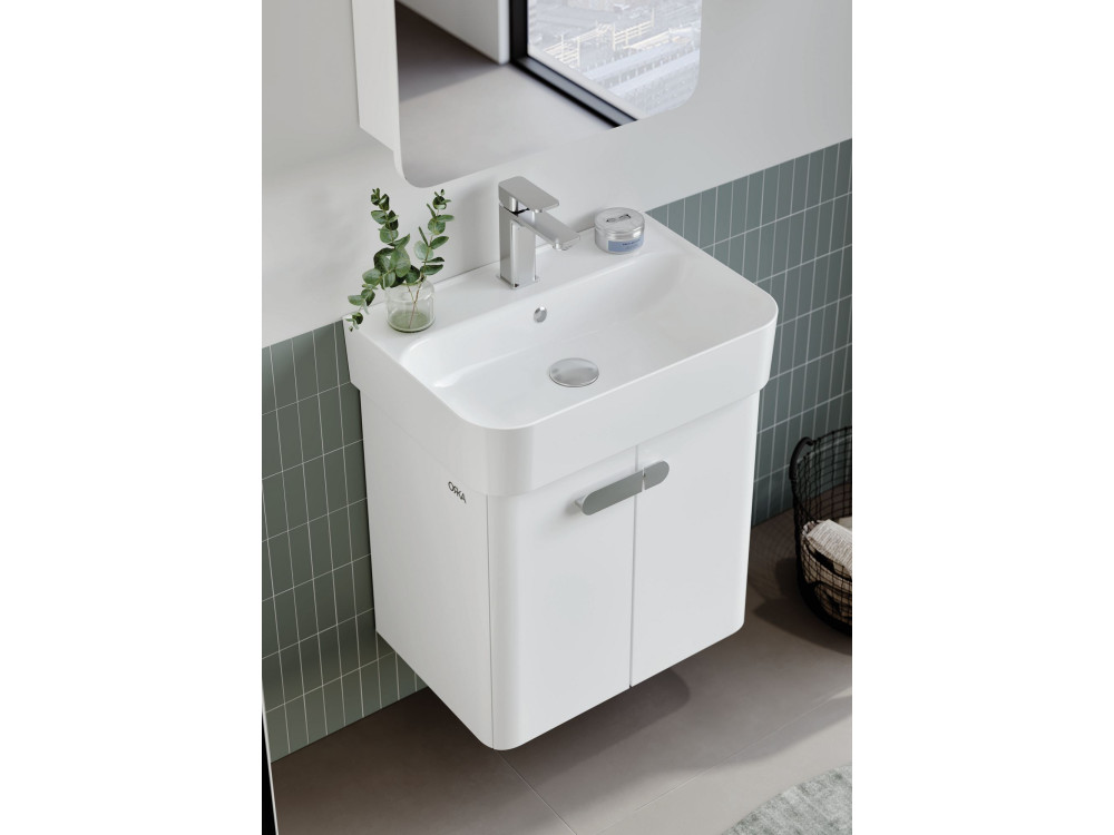 Waschtischunterschrank „Orbit 55“ – 55 x 38 x 62 cm – Weiß