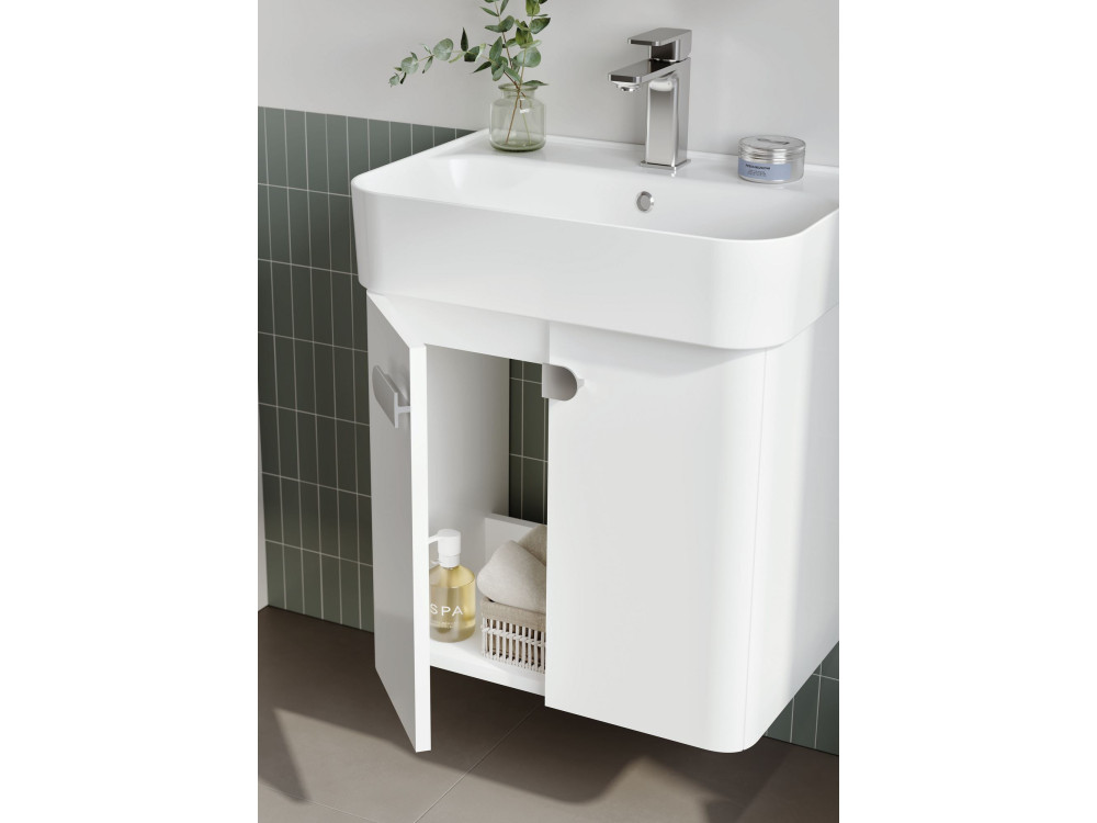 Waschtischunterschrank „Orbit 55“ – 55 x 38 x 62 cm – Weiß