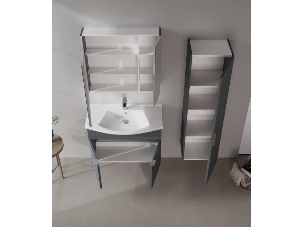 Waschtischunterschrank „Purus 80“ – 80 x 50 x 58 cm – Anthrazit matt