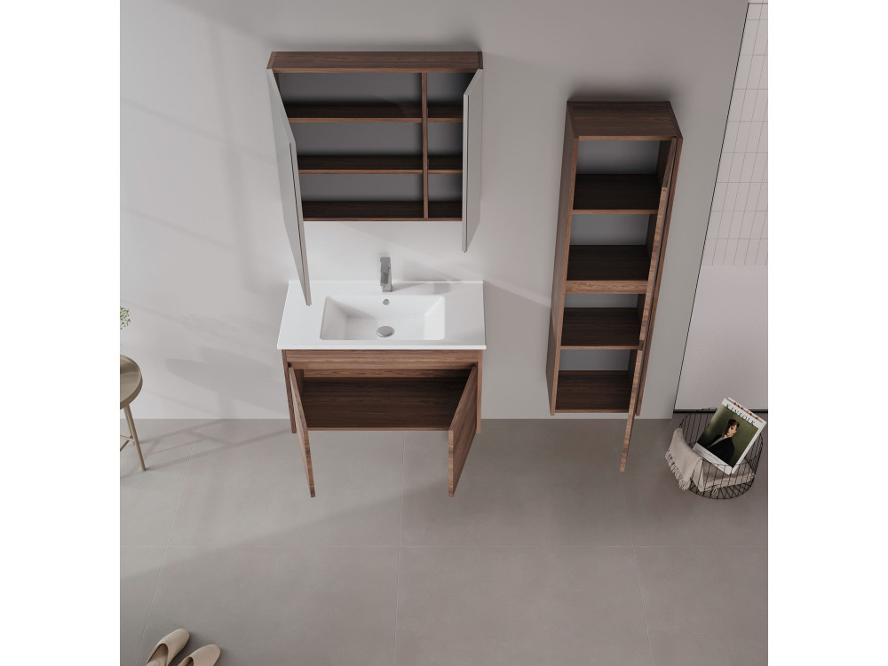 Waschtischunterschrank „Side 85 v2“ – 85 x 45 x 52 cm – Dark Walnut