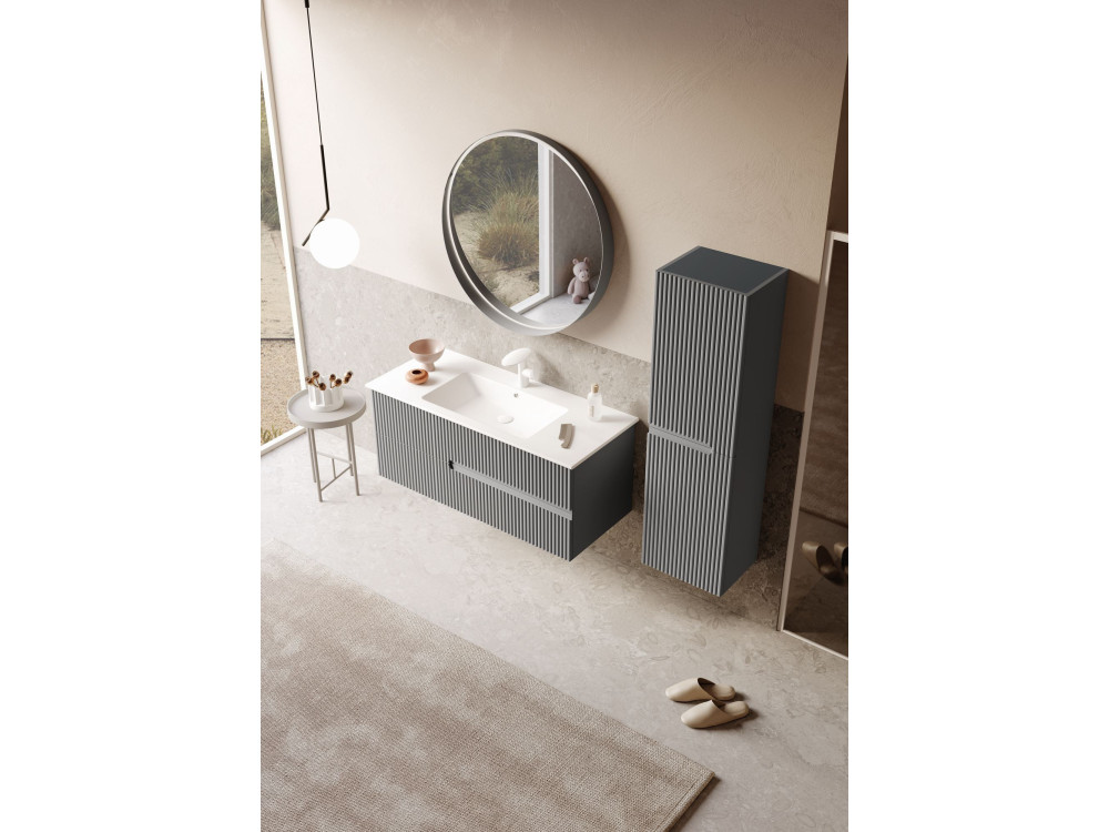 Waschtischunterschrank „Moonlight 120“ – 121 x 51 x 51 cm – Mattgrau