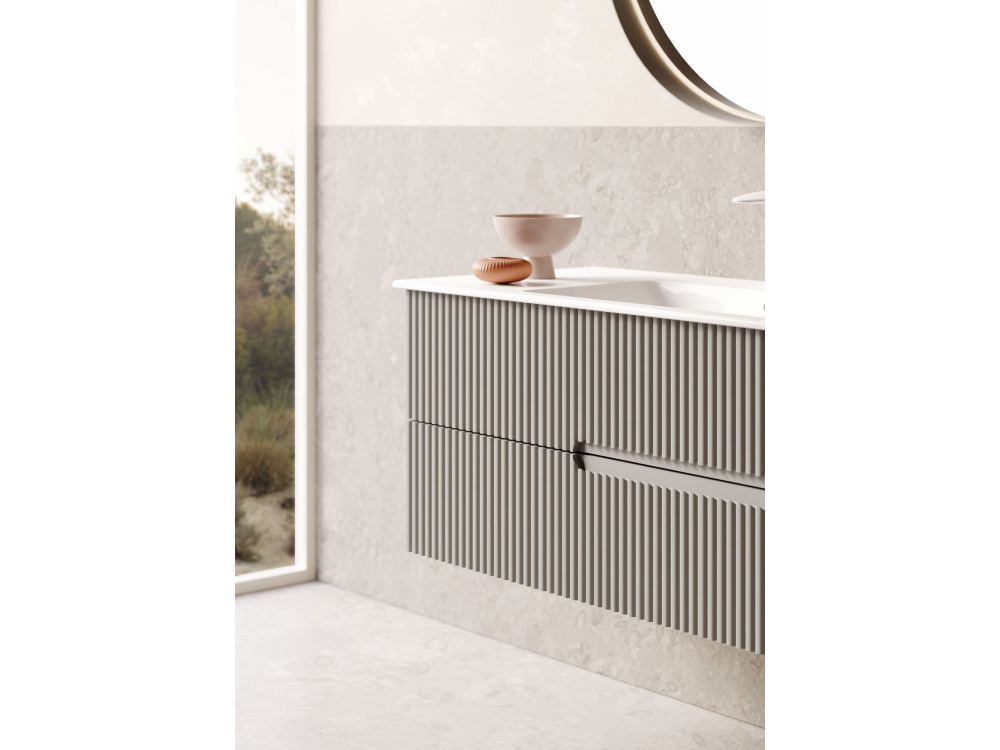 Waschtisch-Set mit Spiegel (2-teilig) „Moonlight 120 v2“ – 121 x 51 x 51 cm – Matt Mink