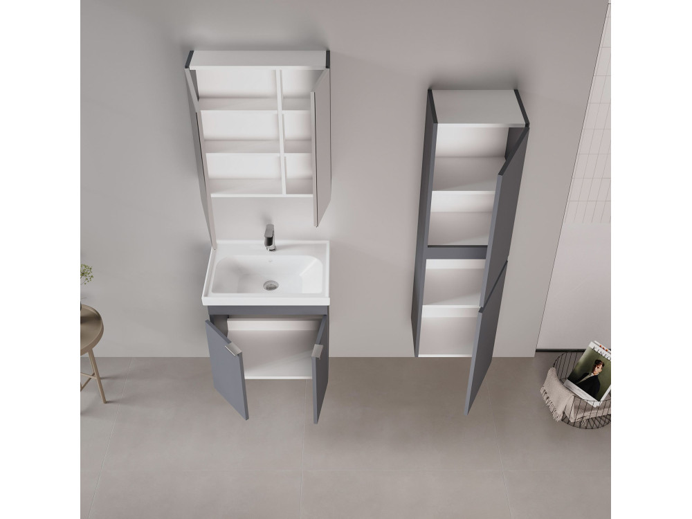 Waschtischunterschrank „Desna 50“ – 50 x 38 x 58 cm – Anthrazit matt