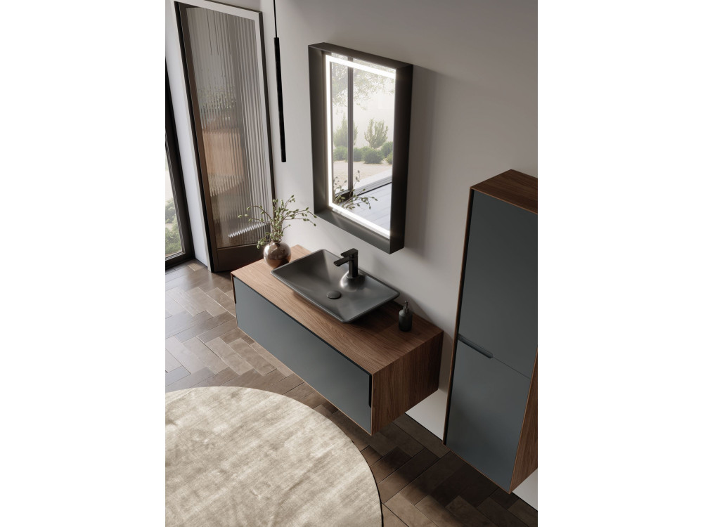 Waschtischunterschrank „Craft 120“ – 120 x 50 x 40 cm – Walnuss / Anthrazit