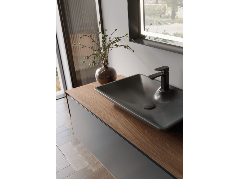 Waschtischunterschrank „Craft 120“ – 120 x 50 x 40 cm – Walnuss / Anthrazit