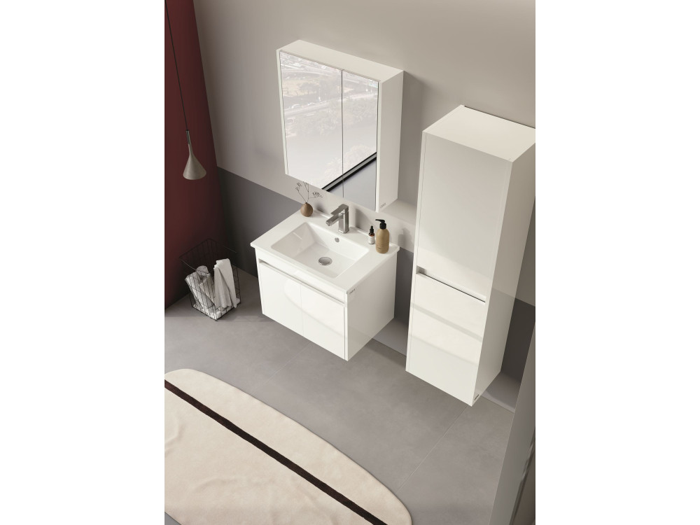 Waschtischunterschrank „Arno 65“ – 65 x 45 x 52 cm – Weiß