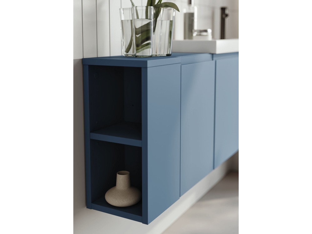 Waschtisch-Set mit Spiegel (2-teilig) „Ferla 110“ – 40 x 22 x 45 cm – Mattblau