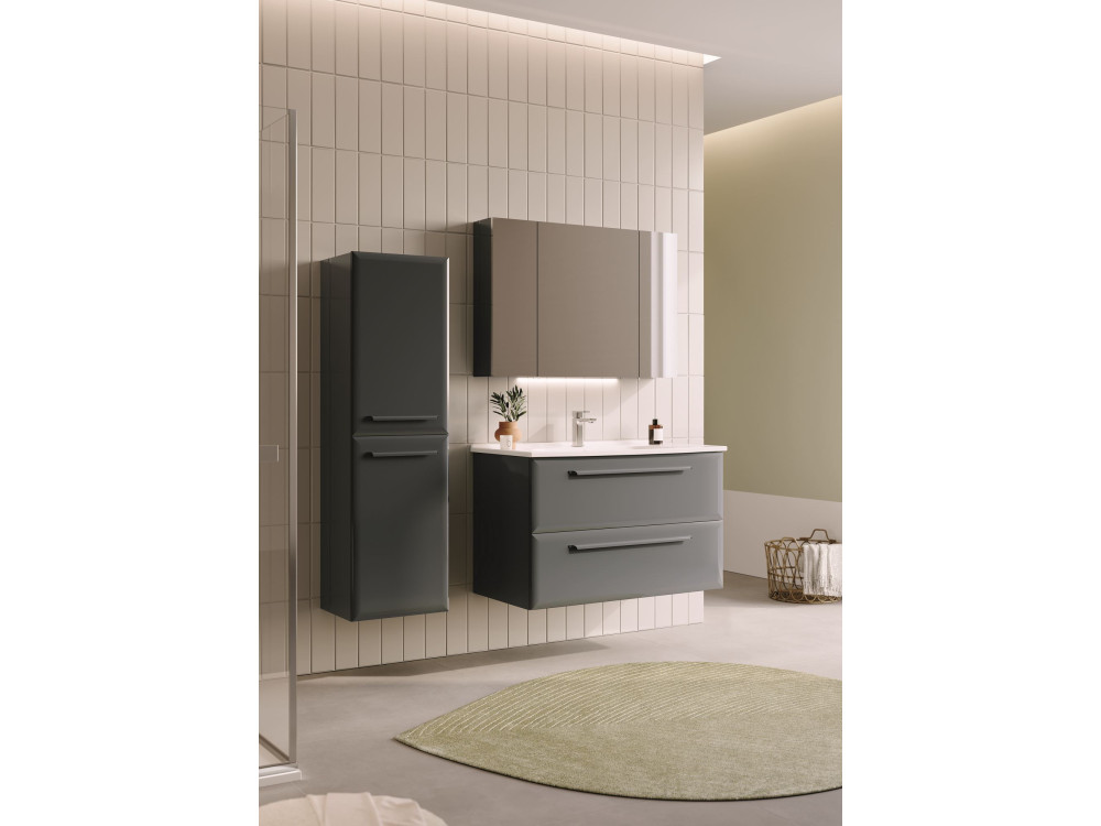 Badezimmerschrank mit Spiegel „Nuvola 100 v2“ – 97 x 16 x 66 cm – Anthrazit