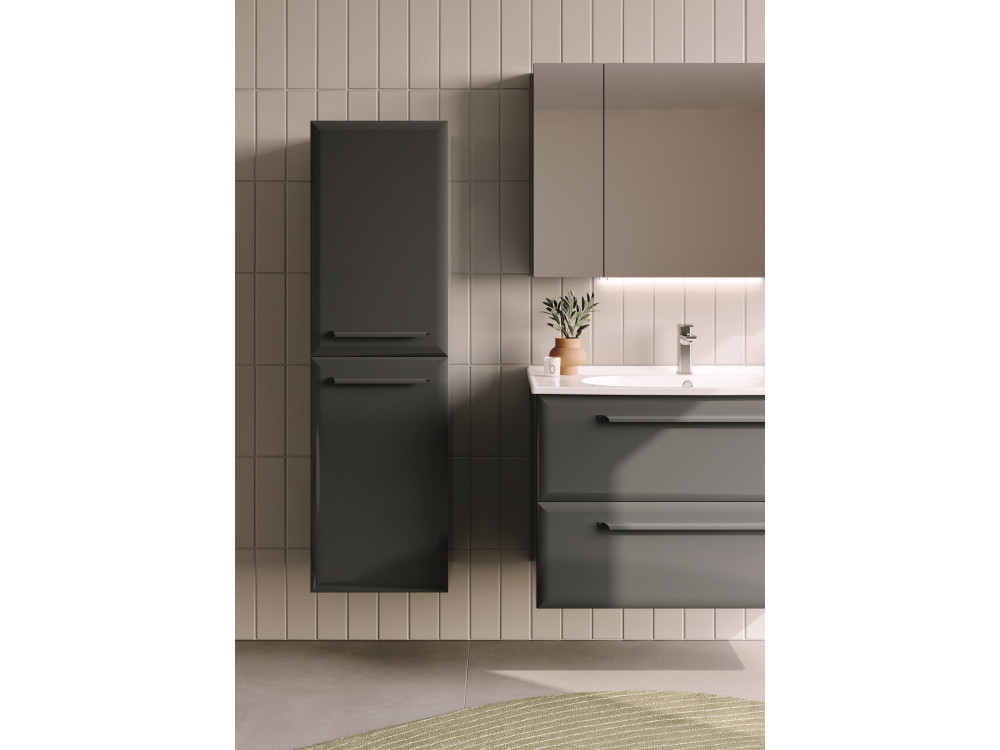 Badezimmerschrank mit Spiegel „Nuvola 100 v2“ – 97 x 16 x 66 cm – Anthrazit